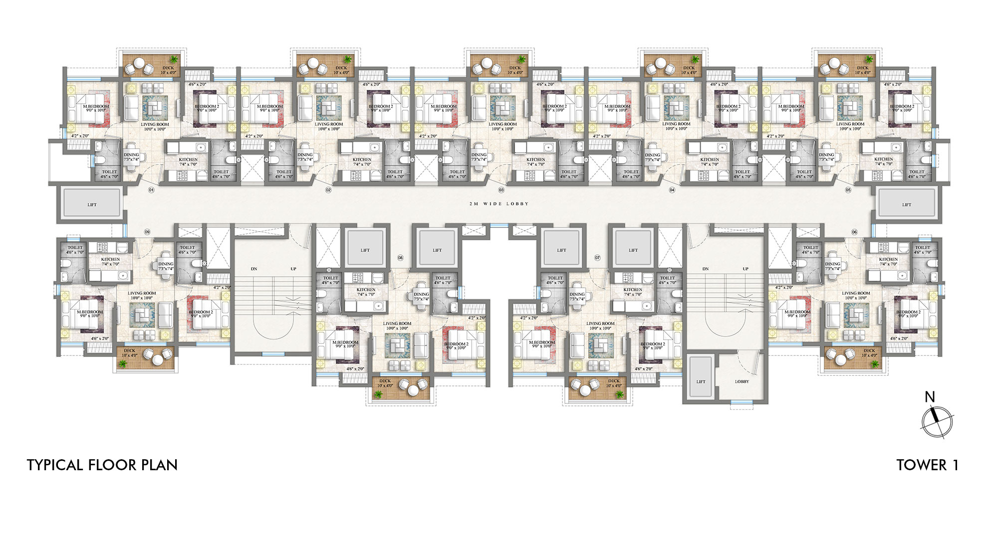 Casa Evergreen Master Plan - 2 BHK with Deck Flat Plans | Lodha Vikhrolii