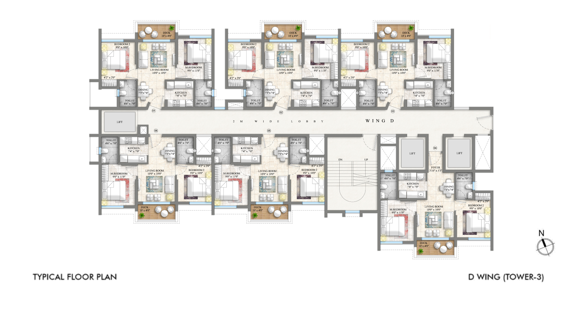 Lodha Casa Evergreen, Ghatkopar Vikhroli - Typical Floor plan of residential project in Vikhroli