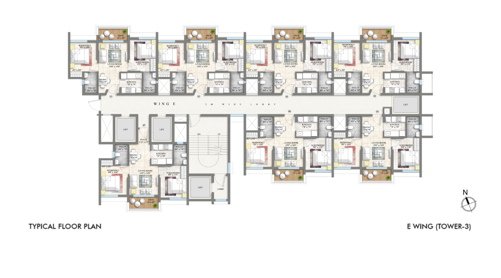 Lodha Casa Evergreen, Ghatkopar Vikhroli - Typical Floor plan of residential project in Vikhroli